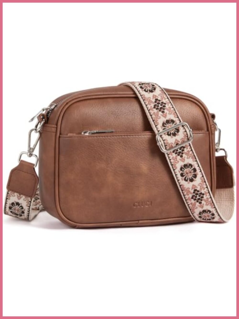 Crossbody Bag Vegan Leather Adjustable Wide Strap Women's Purse